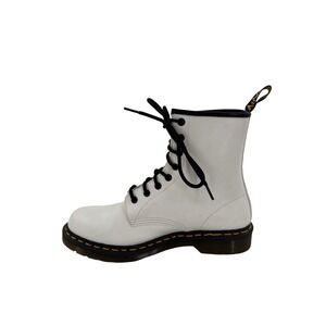 Dr Martens 1460 W White Patent Leather Lace Up Combat Boots‎ Womens 10